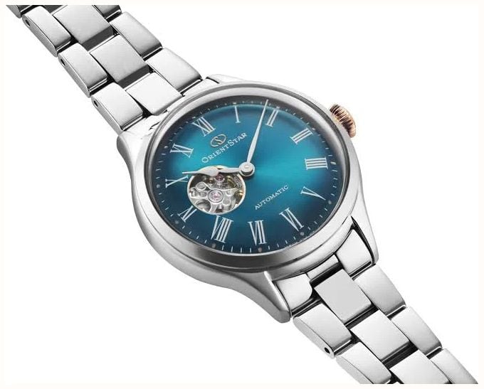 Orient Star Women's Automatic Aurora Green Gradient Semi-Skeleton Dial Stainless Steel Bracelet RE-ND0024E00B  - alternate view 2