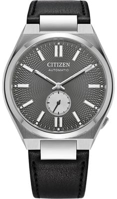 Citizen Tsuyosa Automatic Small-Seconds (40mm) Textured Grey Dial / Black Leather Strap NK5010-01H