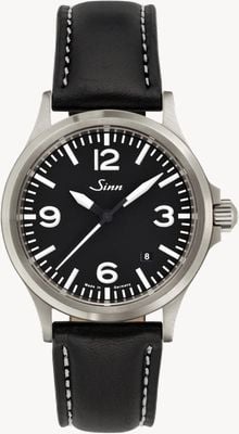 Sinn 556 uma pulseira de couro de vidro safira esportiva 556.014-BL43201851001225403A
