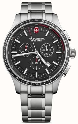 Victorinox Heren Alliance sport chronograaf stalen armband zwarte wijzerplaat 241816
