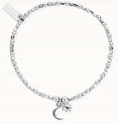 ChloBo Women's | Mini Cube Dainty Moon And Sun | Bracelet SBCFB582