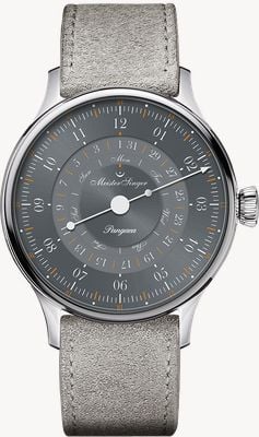 MeisterSinger パンゲア デイデイト 365 (40mm) グレーサンバースト文字盤 / スエードグレーレザーストラップ PDD365927_SV06