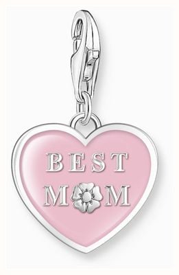 Thomas Sabo Charm Club Pink Heart With Best Mom Silver Pendant 2021-007-9