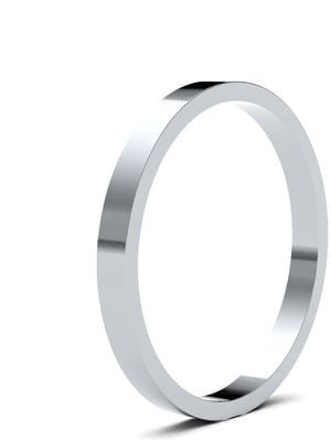 James Moore Wedding Rings | 9ct White Gold | 2mm | Light | Flat | AG_2GLF-9W