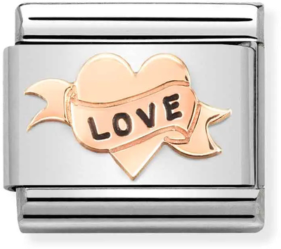 Nomination Classic SYMBOLS Steel with Enamel and Bonded Rose Gold Charm 430202/14