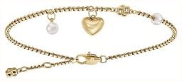 BOSS Jewellery Amara Yellow Gold PVD Crystal and Pearl Heart Bracelet 1580882 - vista alternativa 3