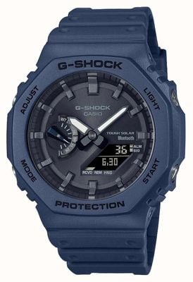 Casio Relógio masculino bluetooth g-shock azul energia solar com pulseira de resina GA-B2100-2AER