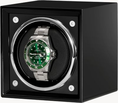 Watch Accessories Automatischer Luxus-Uhrenbeweger | schwarz mattiert | 4 Rotationsmodus | Uhrenkissen aus Baumwolle | Keine Uhr WINDER-2023-BLACK