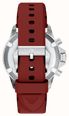 Emporio Armani World Explorer Chronograph (43mm) Black Dial / Red Rubber & Stainless Steel Bracelet AR80091SET - vista alternativa 3