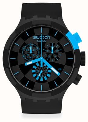 Swatch Ponto de verificação azul grande em negrito crono SB02B401