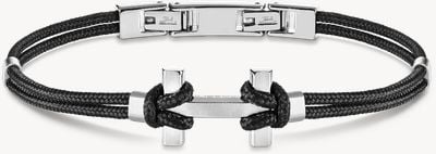 Amarrage Bracelet - Black Nylon And Brushed Stainless Steel