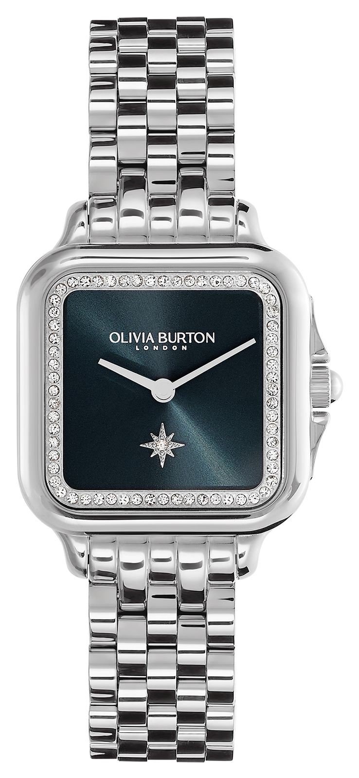 Olivia Burton Cadran bleu carrÃ© souple / bracelet en acier montre