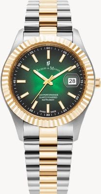 Jacques Du Manoir Inspiration Business (40mm) Green Gradient Dial / Two-Tone Stainless Steel Bracelet JWG03004