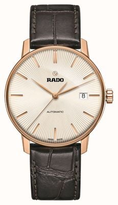 RADO Montre classique automatique à bracelet en cuir marron Coupole R22861115