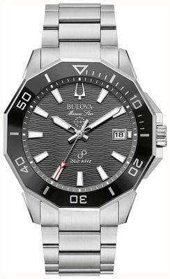 Bulova Men's Marine Star Precisionist (43mm) Black Dial / Stainless Steel Bracelet 96B434
