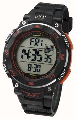 Limit Мужские спортивные часы черный ремешок с оранжевой деталью 5485.66