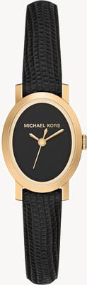 Michael Kors Mini Maude (20,5 mm) cadran noir / bracelet en cuir noir MK7585