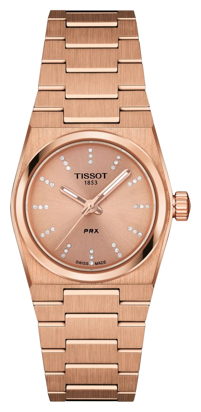 Tissot Prx quartz (25 mm), cadran or rose / bracelet en montre