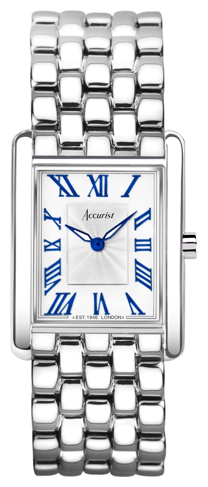 Accurist Rectangle femme | cadran blanc | bracelet en acier montre