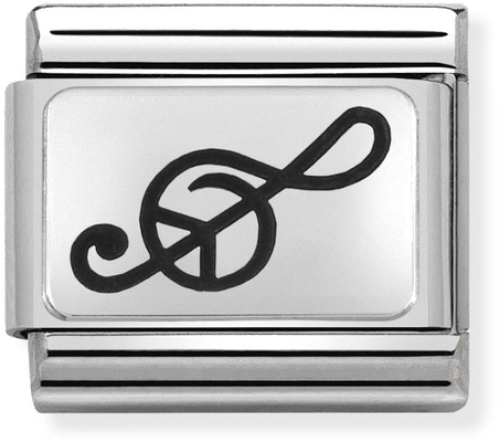 Nomination Classic Treble Clef Oxidised Sterling Silver & Steel Charm 330109/04