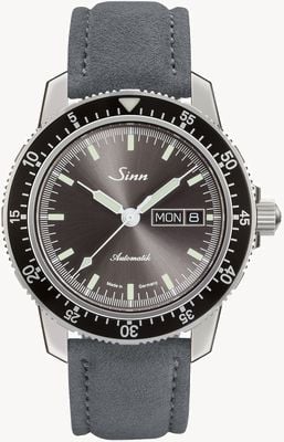 Sinn 104 st sa ia | pulseira de couro camurça cinza 104.014 SUEDE GREY