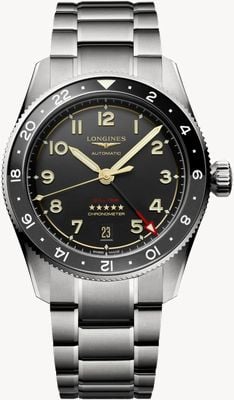 LONGINES Spirit Zulu Time GMT Titan Automatik (39mm) Anthrazit Zifferblatt / Titan Armband L38021536