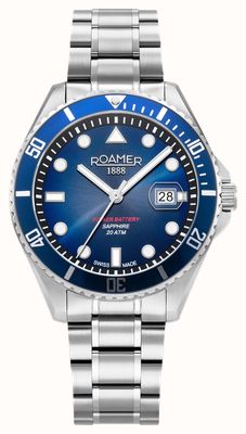 Roamer Pro Diver 200 Power-Battery (43mm) Blue Dial / Stainless Steel Bracelet 969845 41 45 20