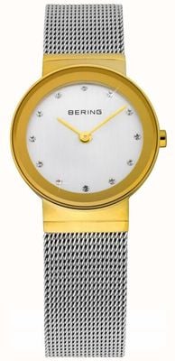 Bering Relógio feminino de malha de prata da hora 10126-001