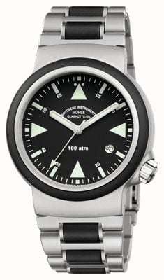 Mühle Glashütte S.A.R. Rescue-Timer Stainless Steel Band Black Dial M1-41-03-MB