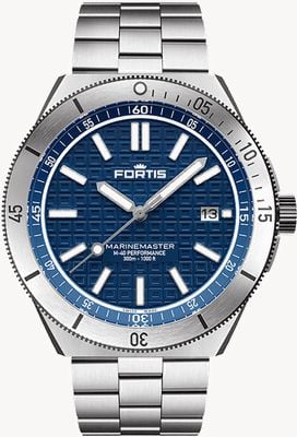 FORTIS Marinemaster M-40 Performance ozeanblaues (40 mm) Edelstahl-Blockarmband F8120029