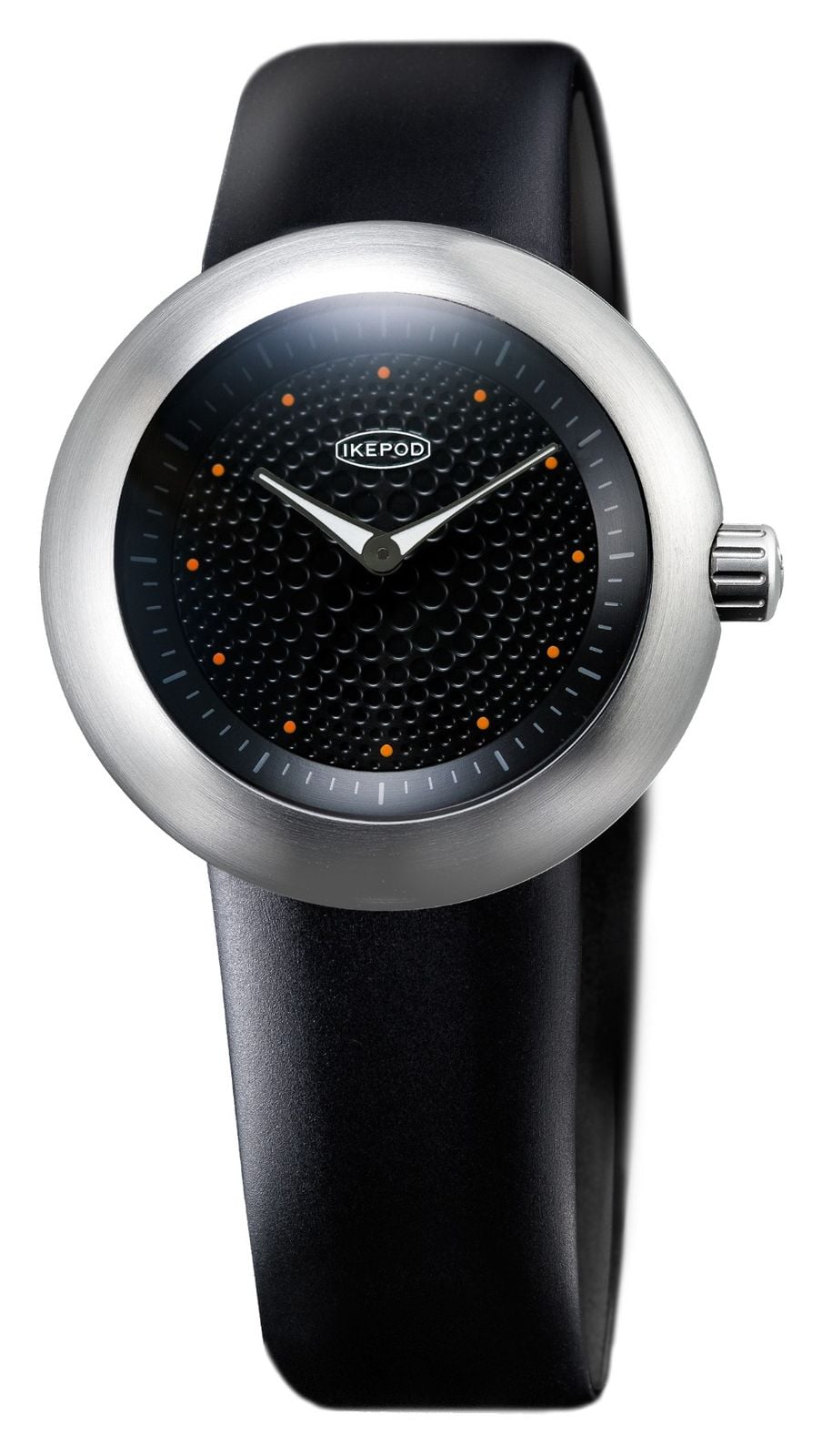 IKEPOD DUOPOD Dots 004 42mm Black Dial  Black Silicone Watch