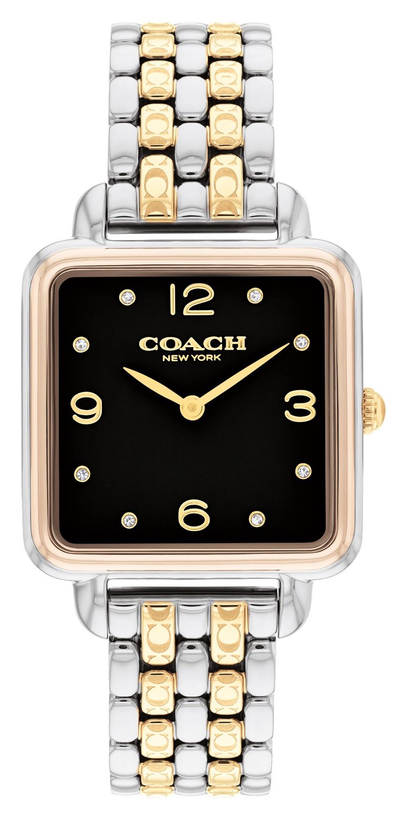 Coach Cass (28 mm) cadran noir / bracelet en acier montre