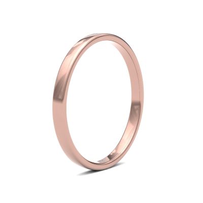 James Moore Wedding Rings | 9ct Rose Gold | 2mm | Light | Soft Court | AG_2LLS-9R