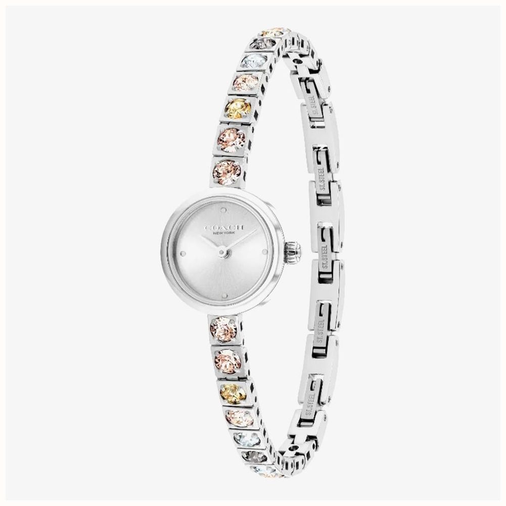 Coach Ladies Iris Silver Dial Multi Colour CZs Tennis Bracelet Watch 14504722 - vista alternativa 2