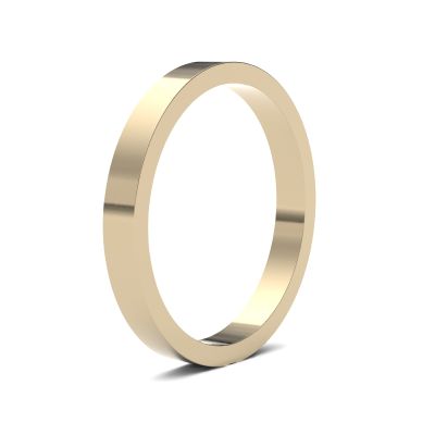 James Moore Wedding Ring | 18ct 黄金 | 2.5毫米 | 中号 | 扁平尺寸 | ag_2.5lmf-18y AG_2.5LMF-18Y
