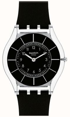 Swatch | skóra klasyczna | czarny zegarek z klasą | (sfk361) SS08K103