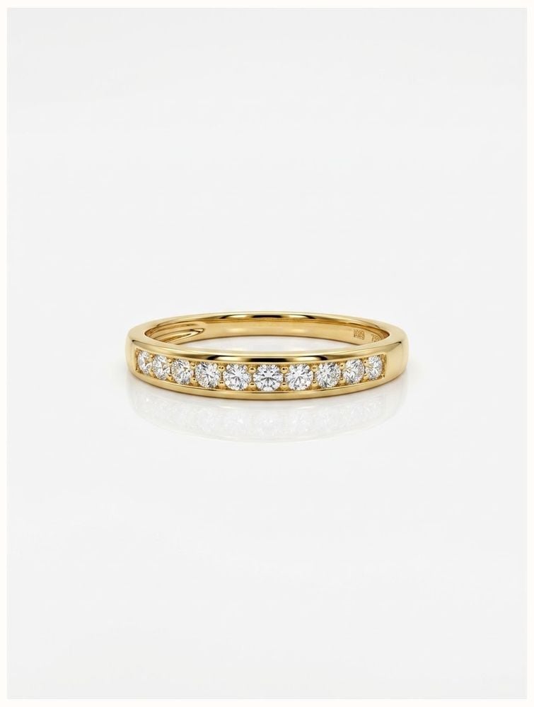 0.25ct Round Brilliant Natural Diamonds 9ct Yellow Gold Ring J86056 - vista alternativa 2