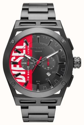 Diesel Men's TIMEFRAME Black-Plated Stainless Steel Watch DZ4598