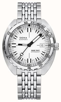 DOXA Sub 750t 白珍珠款（45毫米）白色标志性表盘/不锈钢米粒表带 825.10.011.10