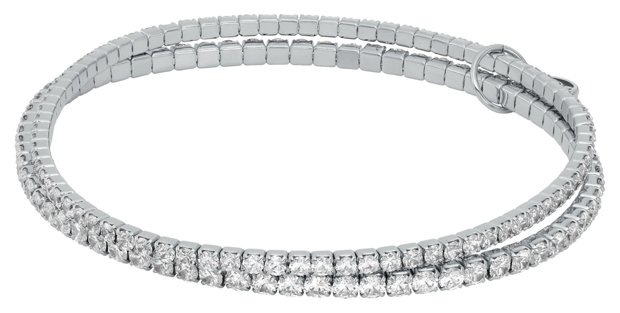 Michael Kors KORS BRILLIANCE Silver Tone Cubic Zirconia Double Strand Tennis Bracelet MKJ8359CZ040 James Moore Co. Jewellers of Distinction Since 1997 in Kenilworth Warwickshire