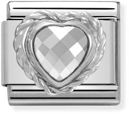 Nomination Classic Heart Sterling Silver & Steel Charm 330603/010