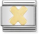 Nomination Classic Letter X 18ct Gold & Steel Charm 030101/24