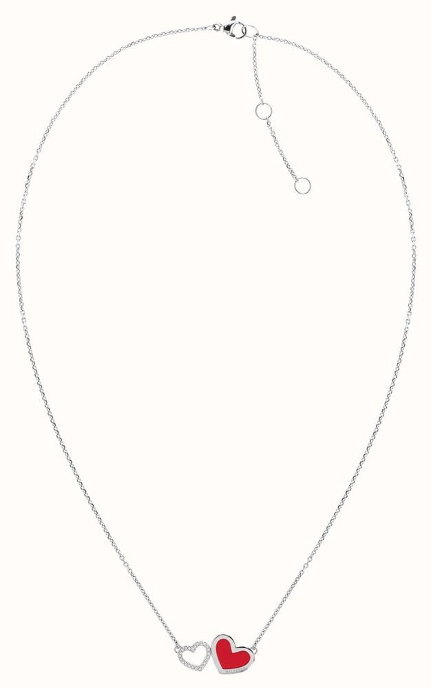 Tommy Hilfiger Jewellery Women s Necklace Stainless Steel Red Enamel Heart 2780746