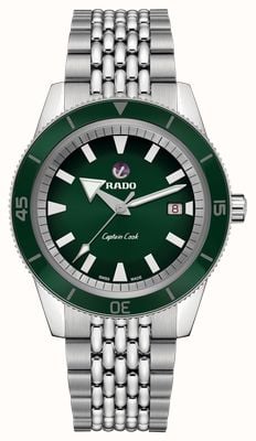 RADO 库克船长自动腕表（42 毫米）绿色表盘 / 5 链节不锈钢表链 R32505313