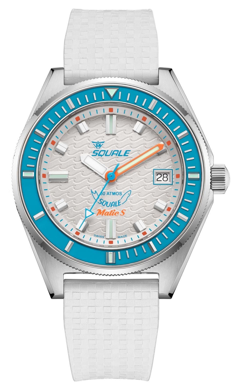 Squale Matic S Automatic 39mm White WavePattern Dial  Watch