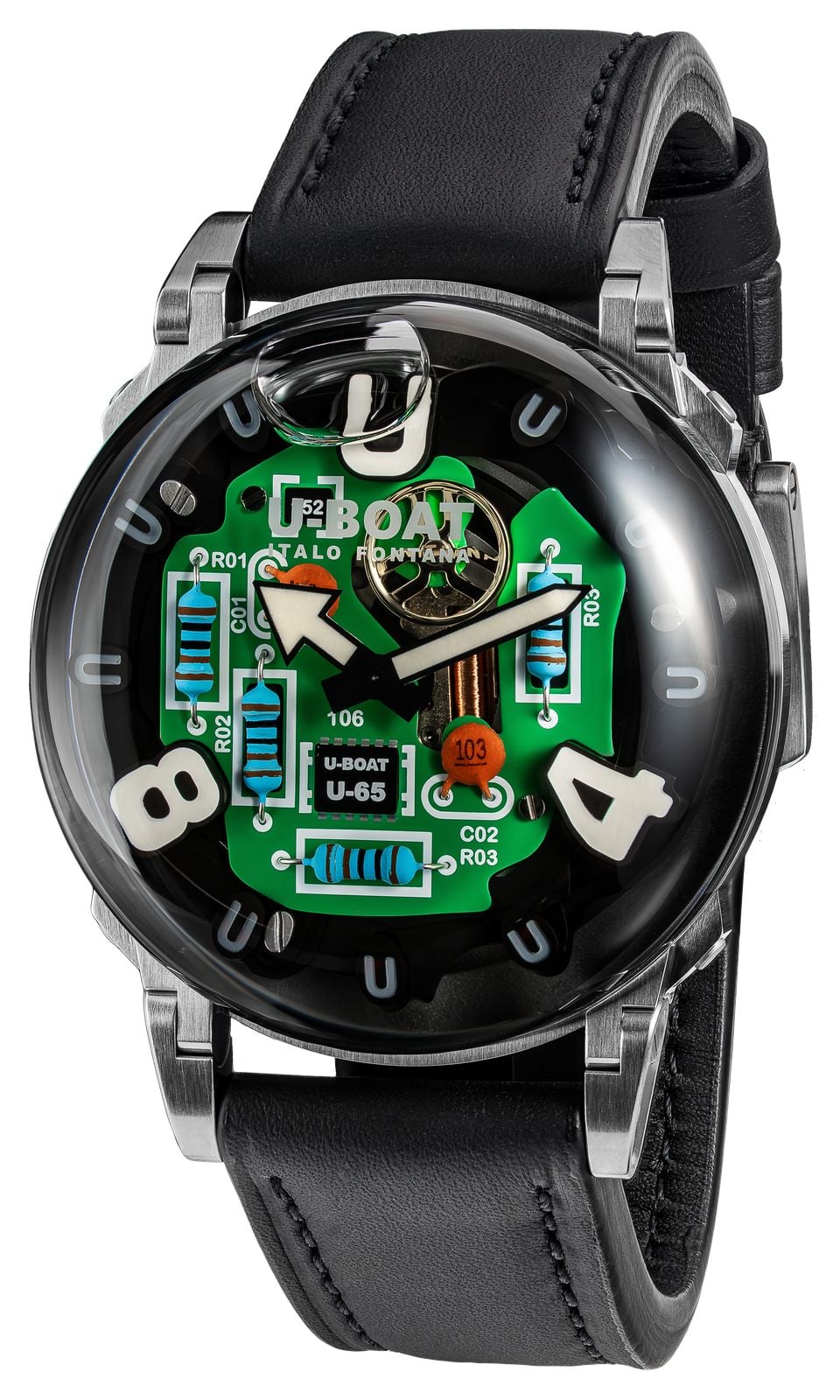 U-Boat U-65 tek ss (44mm) cadran effet circuit pcb / montre
