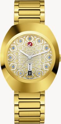 RADO Diastar origineel automatisch (38mm) gouden wijzerplaat / gouden PVD roestvrijstalen band R12161643