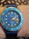 Customer picture of Squale 1521 Blue Blasted (42mm) Blue Dial / Black Silicone Strap 1521BLUEBL.NT