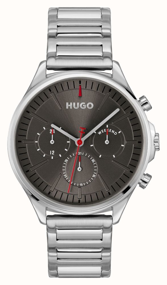 Hugo Class HUGO #SMASH Multifunction (43mm) Black Dial / Stainless Steel Bracelet ...