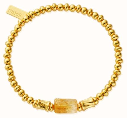 ChloBo Joy Spirit Stone Bracelet - Citrine - 18ct Gold Plated (18cm) GBSSC